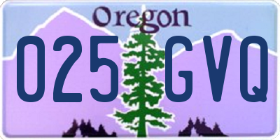 OR license plate 025GVQ