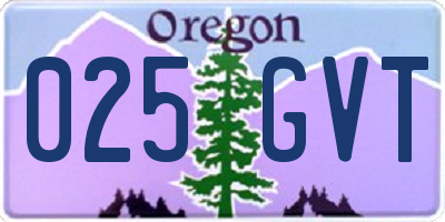 OR license plate 025GVT