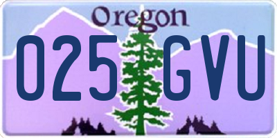 OR license plate 025GVU