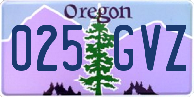 OR license plate 025GVZ