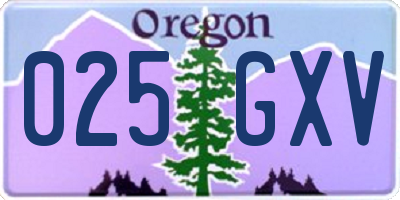 OR license plate 025GXV