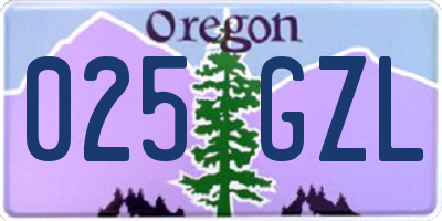 OR license plate 025GZL