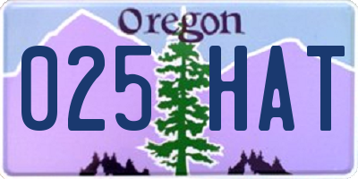 OR license plate 025HAT