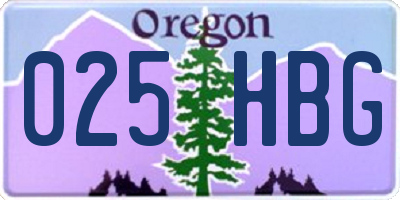 OR license plate 025HBG