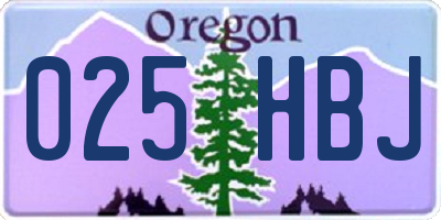 OR license plate 025HBJ