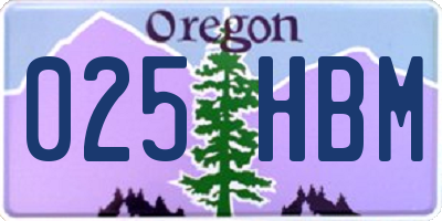 OR license plate 025HBM