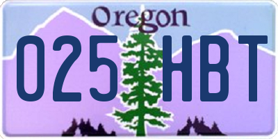 OR license plate 025HBT