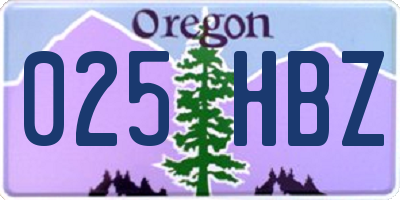 OR license plate 025HBZ