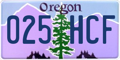 OR license plate 025HCF