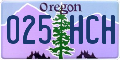 OR license plate 025HCH
