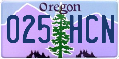 OR license plate 025HCN