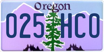 OR license plate 025HCO