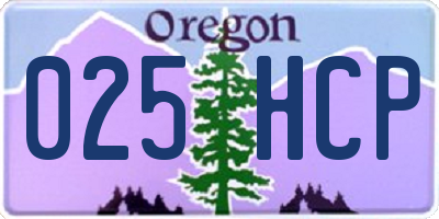 OR license plate 025HCP