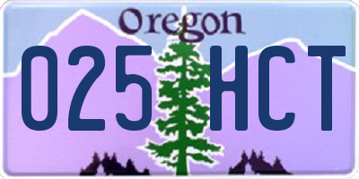 OR license plate 025HCT