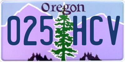 OR license plate 025HCV