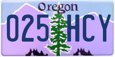OR license plate 025HCY