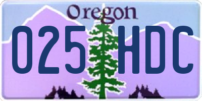 OR license plate 025HDC