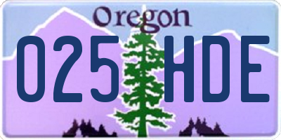 OR license plate 025HDE