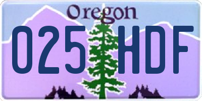 OR license plate 025HDF