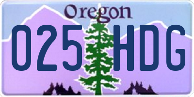 OR license plate 025HDG