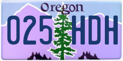 OR license plate 025HDH