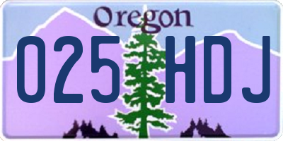 OR license plate 025HDJ