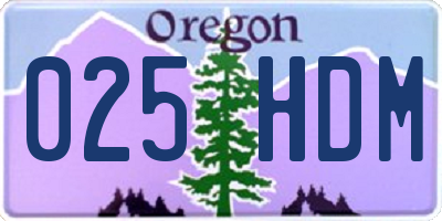 OR license plate 025HDM