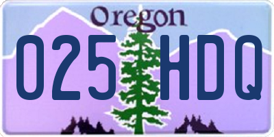 OR license plate 025HDQ