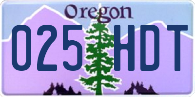 OR license plate 025HDT