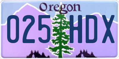 OR license plate 025HDX
