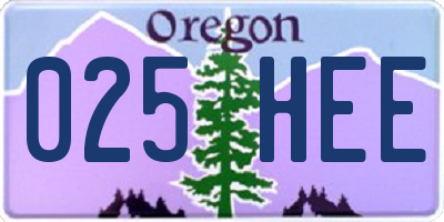 OR license plate 025HEE