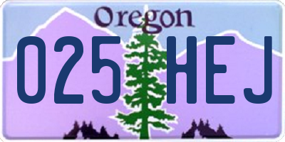 OR license plate 025HEJ