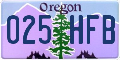 OR license plate 025HFB