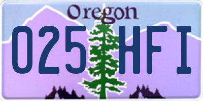 OR license plate 025HFI