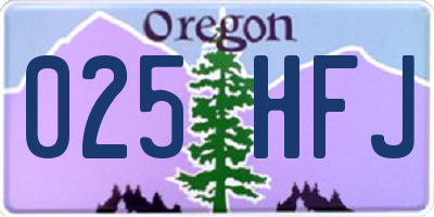 OR license plate 025HFJ