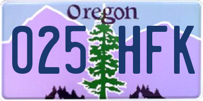 OR license plate 025HFK