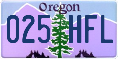 OR license plate 025HFL