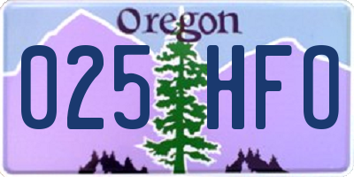 OR license plate 025HFO
