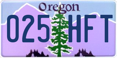 OR license plate 025HFT
