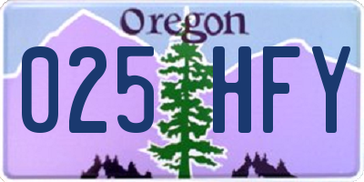 OR license plate 025HFY