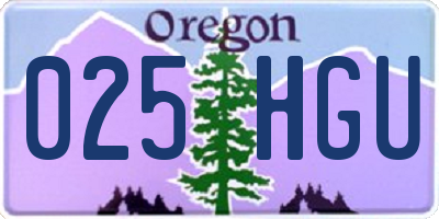 OR license plate 025HGU
