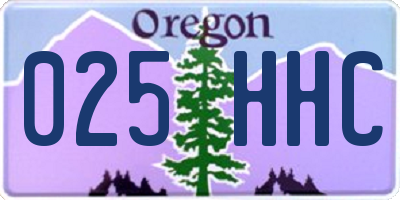 OR license plate 025HHC