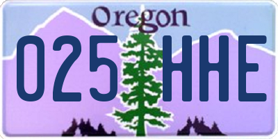 OR license plate 025HHE