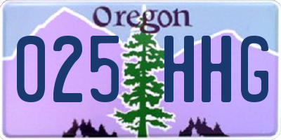 OR license plate 025HHG