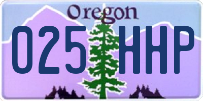 OR license plate 025HHP