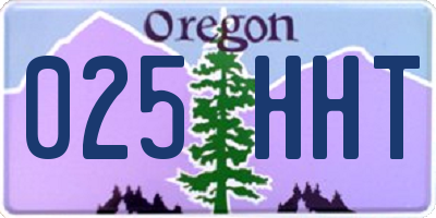 OR license plate 025HHT
