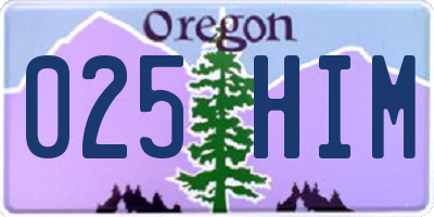 OR license plate 025HIM
