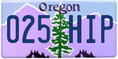 OR license plate 025HIP