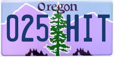 OR license plate 025HIT
