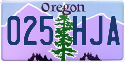 OR license plate 025HJA
